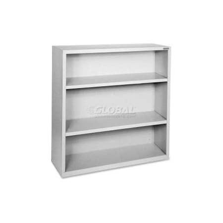 Lorell Lorell Fortress Series 3-Shelf Bookcase, LLR41283, 13"W x 34-1/2"D x 42"H, Light Gray LLR41283
